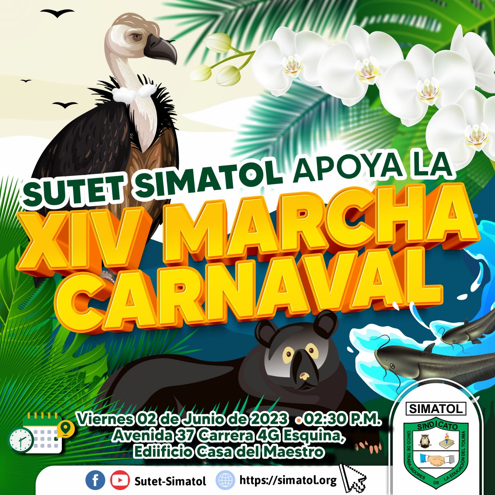 Circular No. 37 SUTET-SIMATOL junio 1 de 2023 – Invitación a participar en la XIV MARCHA CARNAVAL “por el agua las montañas y los bosques” por la lucha contra la minería contra el fracking.