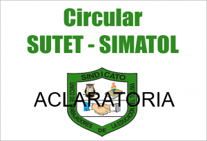 Aclaratoria a la Circular No. 3 de SUTET-SIMATOL de febrero 17 de 2026 – febrero 18 de 2026. Aclaratoria a la Circular No. 3 de SUTET-SIMATOL de febrero 17 de 2026 – febrero 18 de 2026.