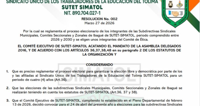 Resolución 2 simatol 2026