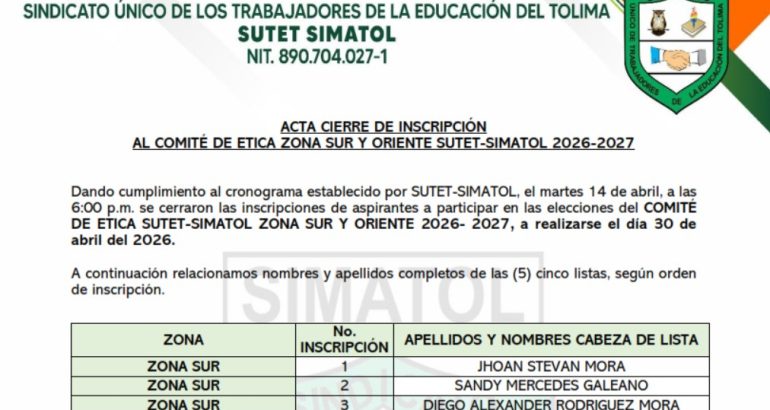 acta cierre inscripción planchas CE 2026 simatol