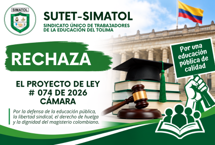 SUTET-SIMATOL prende las alertas frente al proyecto de Ley 074 de 2026 y exige su archivo